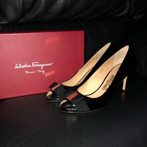 Salvatore Ferragamo Open Toe Pumps